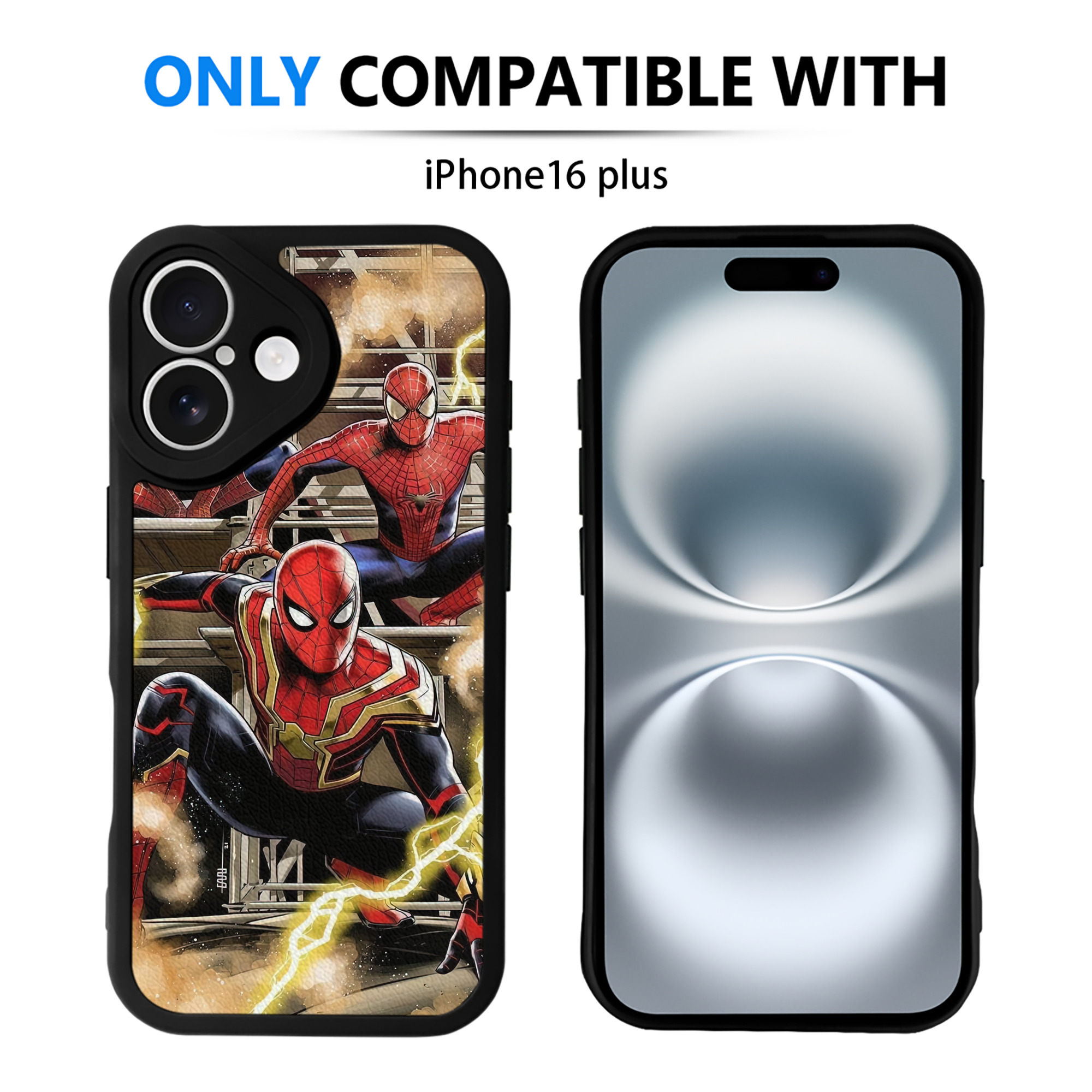 Spider Man スパイダーマン 【iPhone 16シリーズ対応】シリコンスマホケース（レザー調） 材質：シリコン